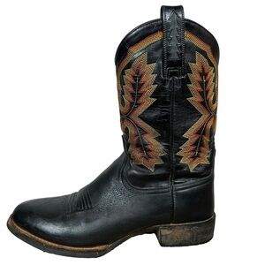 Ariat western round toe Black Leather Cowboy Boots